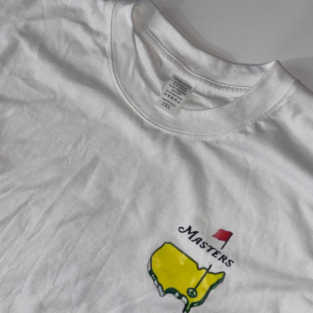 Masters Augusta National 2025 Gnome T-Shirt Men 3XL White Graphic Golf Logo Tee